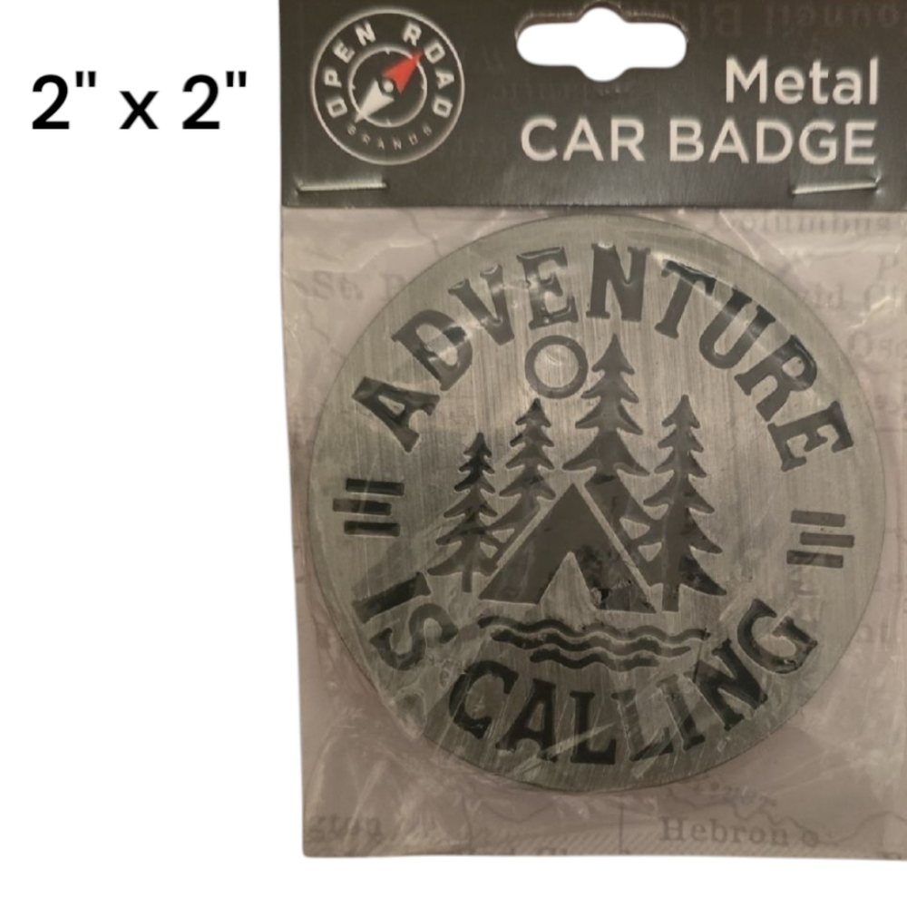 Open Road Brands 'Adventure Is Caling' Metal Car Badge New
